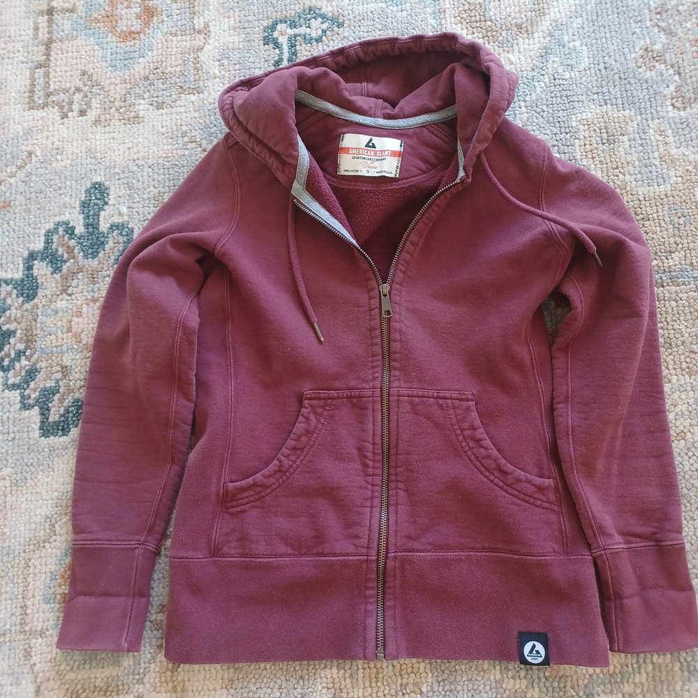 American Giant Burgundy Hoodie Sweater